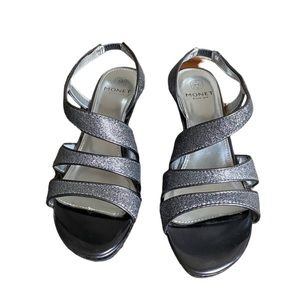 Sparkly Dark Silver 3” Heels Wedding Monet